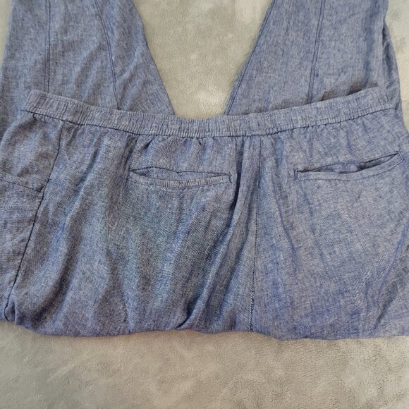 Old Navy Womens Pants 3X Plus Pull On Cropped Blue Linen Rayon BLU132E - Picture 6 of 9